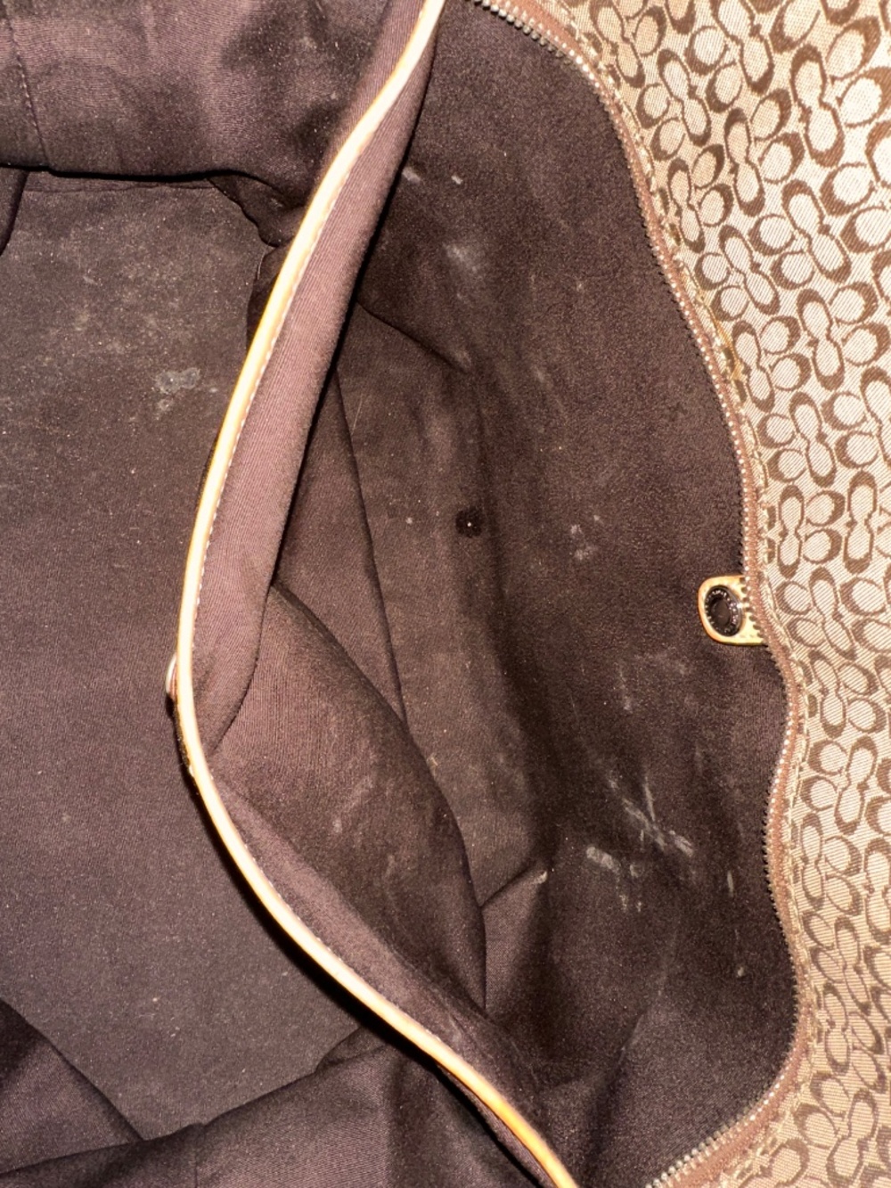 Coach F77012 Vintage XL Signature C Canvas Tote Bag with Vachetta Leather Trim - Picture 7 of 8